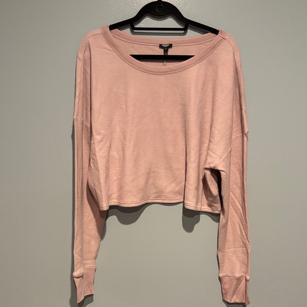 Express Blush Pink Cropped Sweatshirt